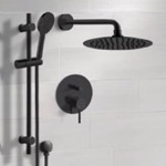 Remer SFR93 Matte Black Rain Shower System with Handheld, Rain Shower Head, Shower Faucet Set